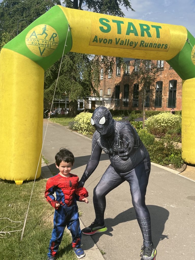 Trowbridge heroes and villains fun run spiderman fancy dress