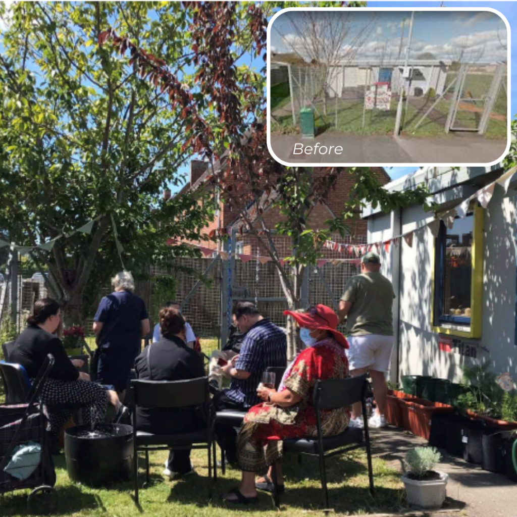 Members of the group enjoying sunny days in the garden