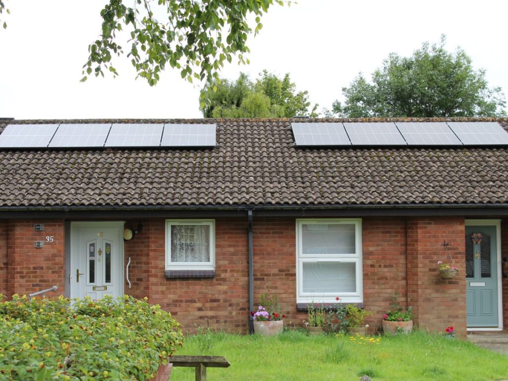 Customer home that has been retrofitted with solar panels