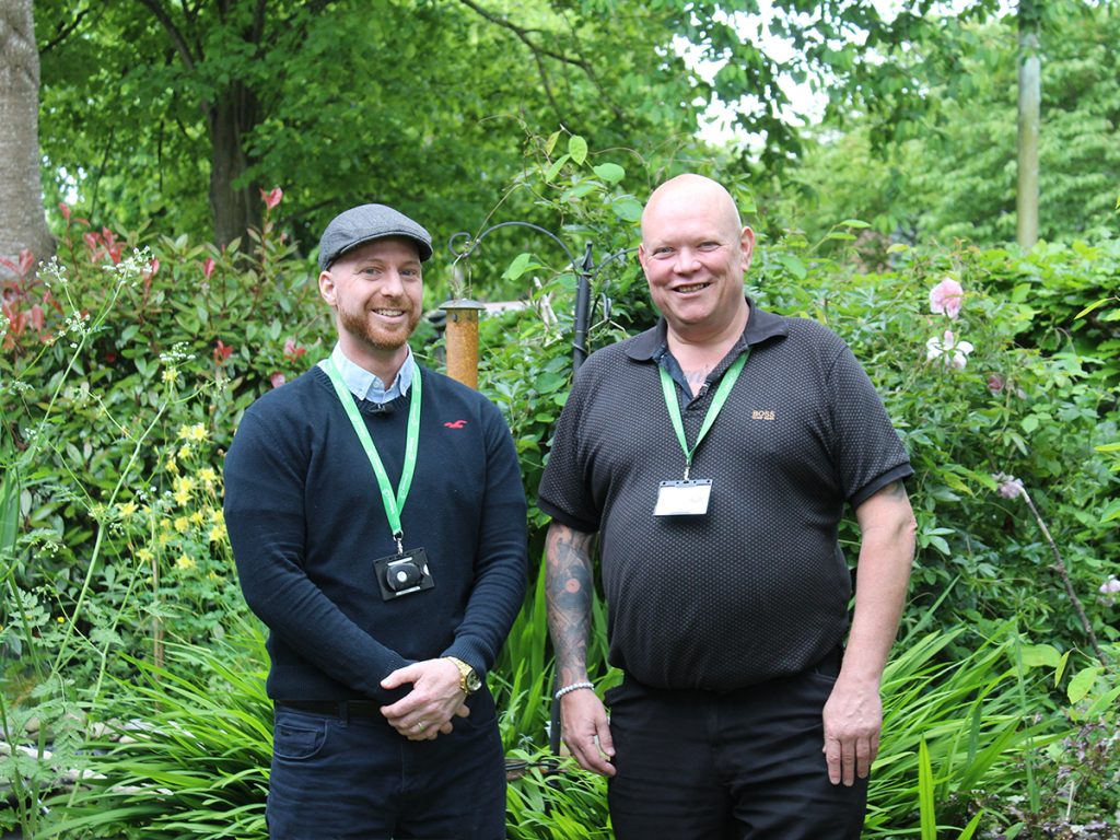 Darren Price and Jason Morris from Selwood Housing stood in front of trees