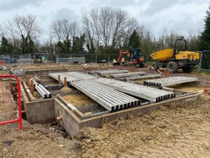 Foundations at a building site