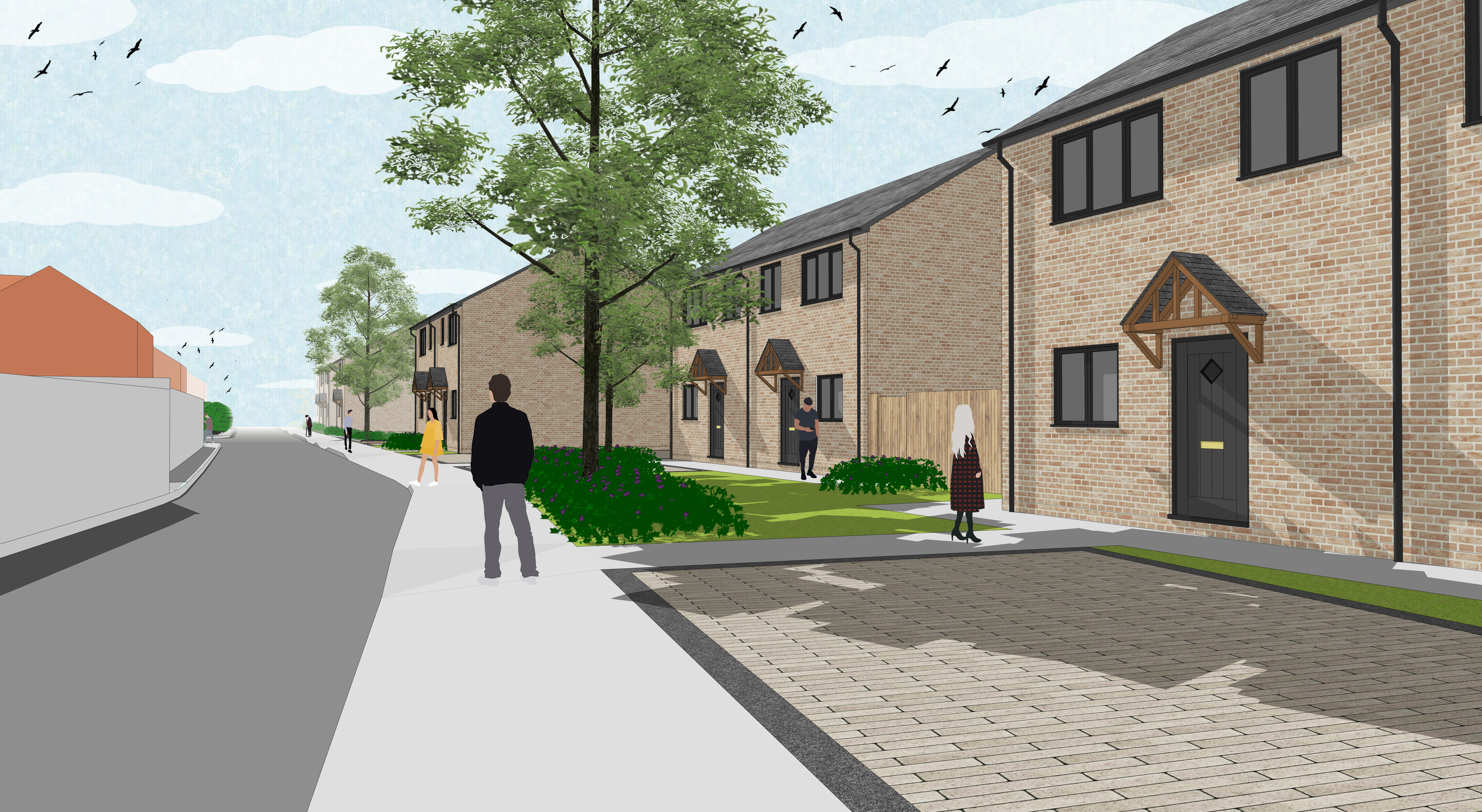 Artist impression of development at Alcock Crest in Warminster